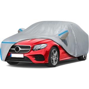 Car Cover for 2006-2026 Mercedes Benz E-Class Sedan E300 E350 E450/E43 E53 E63 AMG, Waterproof Custom-fit All Weather Sun Rain UV Snow Protection Outdoor Car Cover with Door Zipper & Cotton Lining