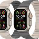 Tasikar Double Sided Wearable Magnetic Band Compatible with Apple Watch 49mm 46mm 45mm 44mm 42mm, Soft Silicone Sport Strap Loop for iWatch Ultra 3 2 1 SE Series 11 10 9 8 7 6 5 4 3 2 1, Beige Grey