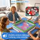 Mahjong Mat for Table 33"x33", Leopard Blue Mahjong Mats Non-Slip Rubber