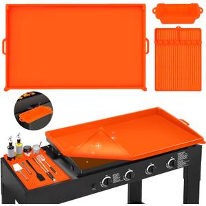 36" Silicone Griddle Mat Cover for Blackstone 36 Inch Griddle Accessories with 16" Spatula Mat & Grease Cup Liner, Food Grade Silicone Grill Cover Full-Edge Protect from Dirt, Rust, Set of 3