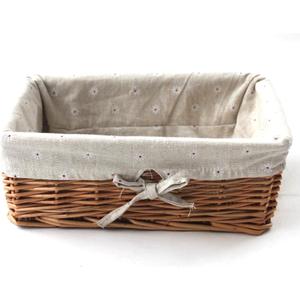 Kingwillow, Storage basket, Natural wicker Storage Bins Rectangular Basket,Arts and Crafts.