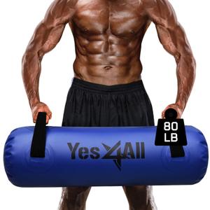 Yes4All Aqua Bag for Workout 4580lbs, Physical Training Water Weight Bag for Strength & Balance, Portable, Durable & Versatile for Indoor and Outdoor Use, Clear & Dark Blue,