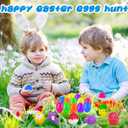 2 x VEALIZUU 24 Pack Plastic Easter Eggs Filled with Mochi Squishy Toys for Kids, Perfect for Easter Egg Hunt Game, Basket Fillers, Party Favor Supplies