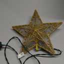 JOIEDOMI 9 inch Silver PVC Star Christmas Tree Topper, with 10 Warm White Light Glitter Swirl Battery Powered Indoor Decorations for Home Holiday Xmas Party