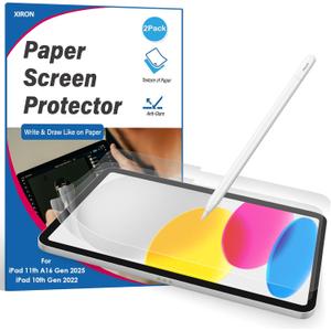 2 Pack Paper Screen Protector for iPad A16 11th Gen 2025/10th Generation 2022(10.9 Inch), Matte PET Film for iPad 11"/10.9-inch, Write and Draw Like on Paper, Anti-Glare & Anti-Scratch