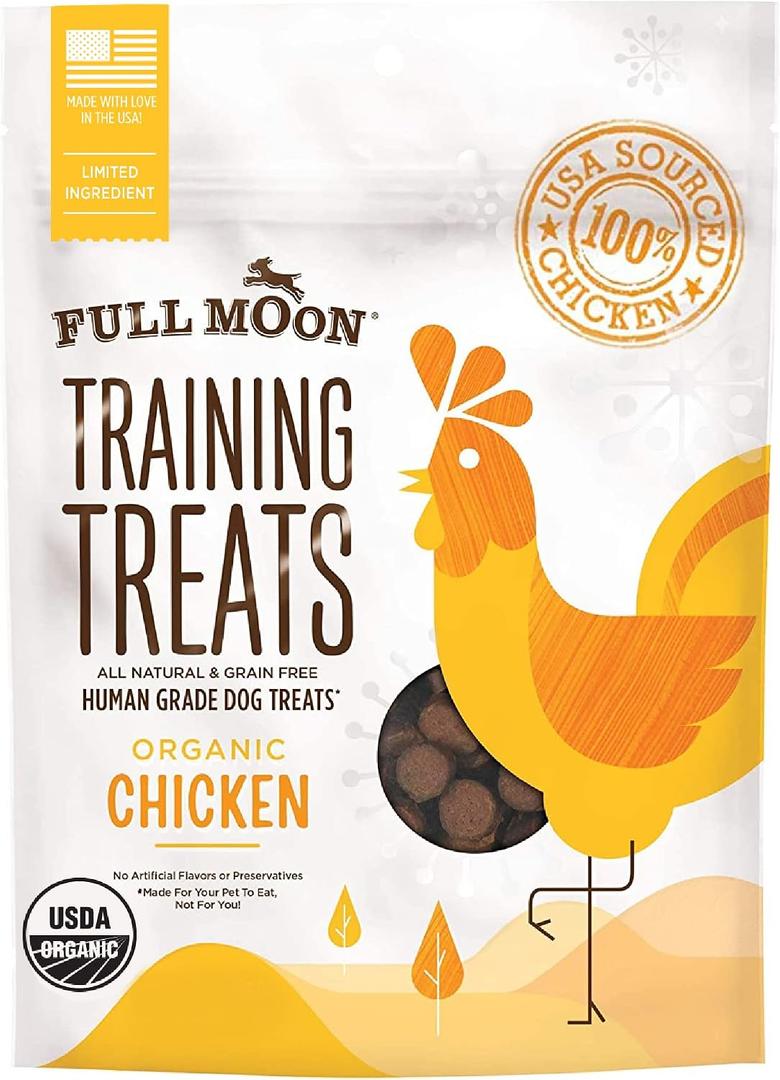 2 x Full Moon USDA Organic Chicken Training Treats Healthy All Natural Dog Treats Human Grade 175 Treats 6 Ounce (Pack of 1)