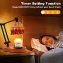 Candle Warmer Lamp With 2 Bulbs, Dimmable With Timer, 2H/4H/8H Timer, Adjustable Height & Heat, Electric Lamp Compatible With Large Jar Candle (Retro Brown)