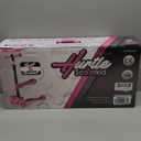 Hurtle 3-Wheeled Scooter for Kids - Wheel LED Lights, Adjustable Lean-to-Steer Handlebar, and Foldable Seat - Sit or Stand Ride with Brake for Boys and Girls Ages 1-14 Years Old (Pink)