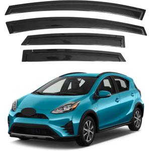 IG Window Visors Fit for 2012-2019 Toyota Prius C, Out-Channel Rain Guards Vent Wind Deflectors 4PC, Car Accessories for 12-19 Prius C (Prius C Model Only)