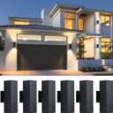 tewei LED Outdoor Wall Sconce Lights Modern Exterior Lighting Fixtures with 7W LED Bulbs, Matte Black Square Up and Down Outdoor Lights for House Front Porch Garage, Warm White 3000K, 6 Pack
