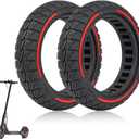 8.5x2-6.1 Solid Rubber Tire for Xiaomi M365/PRO/PRO2/1S/Mi 3/Gotrax GXL/XR/V2/Hiboy S2 Electric Scooter Accessories - Anti-Slip, Puncture Proof (Red)