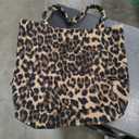 Naanle Animal Print Canvas Tote Bag Large Women Casual Shoulder Bag Handbag, Leopard Print Reusable Multipurpose Heavy Duty Shopping Grocery Cotton Bag for Outdoors.