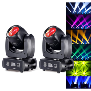 Moving Head Light 2 Pack 120W LED Beam Stage Light 8 Colors 8 Gobos DJ Lights Moving Head Infinite Rotating 8-Facet Prisms Spot Sound Activated DMX for Wedding Live Show Christmas Party