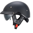 VCOROS Half Motorcycle Helmets VHF04 Open Face Sun Visor Quick Release Buckle Adjustable DOT Approved Cycling Retro Cruiser Pilot Helmets for Men Women (Matte Black,XXL)
