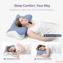 Cervical Neck Pillow for Sleeping - Memory Foam Contour Pillow, Ergonomic Orthopedic Support for Side Back Stomach Sleepers, Neck and Shoulder Pillow for Adults
