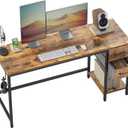 CubiCubi Computer Desk with 2 Drawers, 47 Inch Small Home Office Desk with Storage Study Writing Table, Light Brown