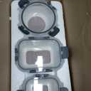 HOMBERKING 24pc Borosilicate Glass Food Storage Containers with Snap Locking Lids, Glass Meal Prep Containers, Airtight Lunch Boxes, Oven, Freezer and Dishwasher Safe, BPA Free, Kitchen Storage Set (Grey)