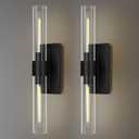 Modern Wall Sconces, 22.8in Black, 2-Light Indoor Wall Mounted Sconces, Bathroom Vanity Light for Living Room, Bedroom, Staircase, 2 Pack