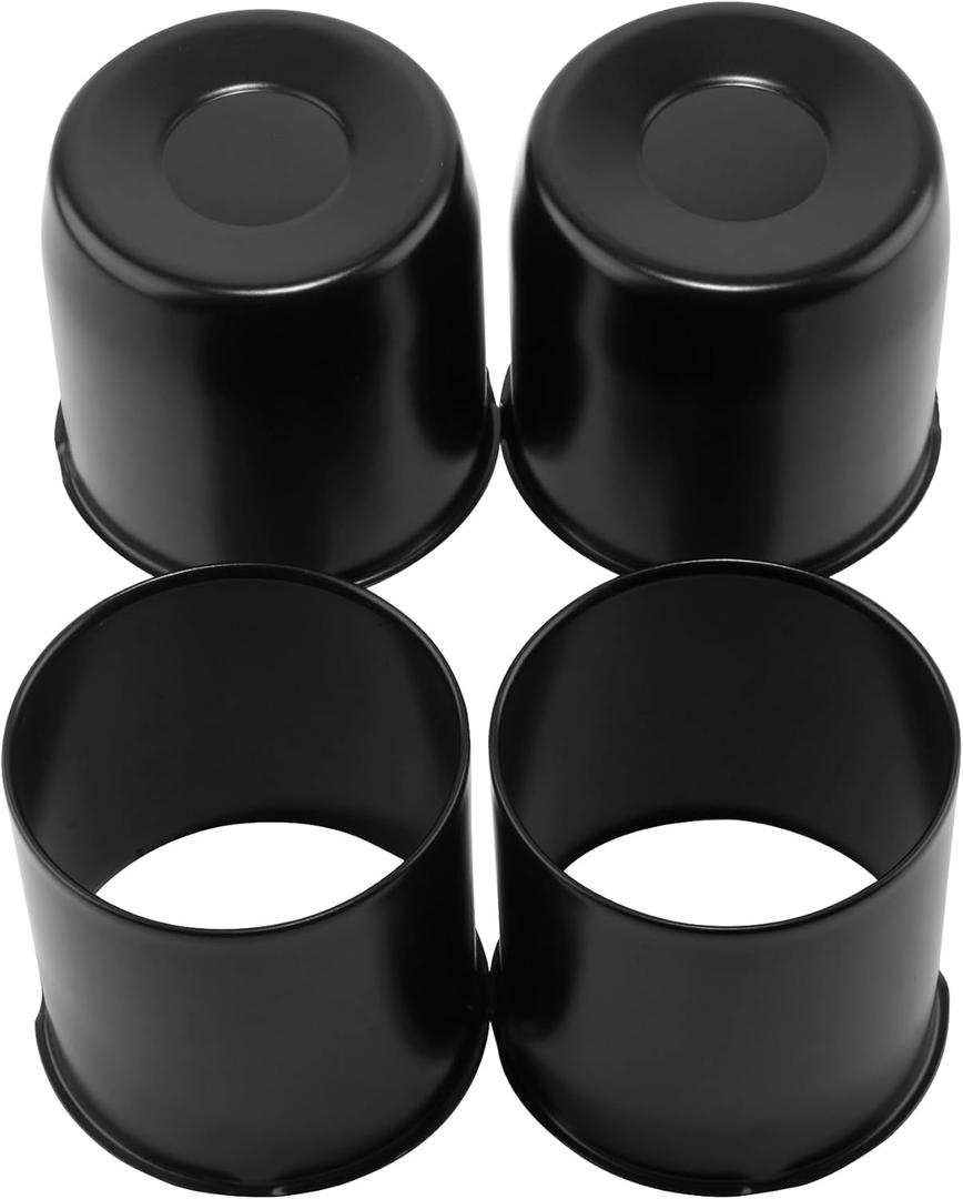 4Pcs 4.25inch Stainless Trailer Wheel Center Caps Push Through Center Hub Cap for Truck SUV RV Wheel Rim, Combination of Concave and Open End Matt Black Wheel Hub Covers