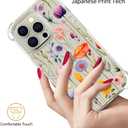 Compatible with iPhone 15 Pro Max Case Cute Clear for Women,Cool Transparent Silicone Phone Cases Cover - Pink Purple Herbal Flowers