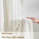 ZJDECOR 95 Inches Long Beige White Striped Window Curtains Panels,Cotton Blended Light Filteirng Drapes,Rustic Window Treatment for Bedroom Living Room,Rod Pocket,55" Wx95 L(Pack of 2)
