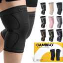 CAMBIVO Knee Brace Support(2 Pack), Knee Compression Sleeve for Running, Hiking, Basketball, Arthritis, ACL, Meniscus Tear, Knee Pain Relief and Injury Recovery (Upgrade-Black,XXX-Large)
