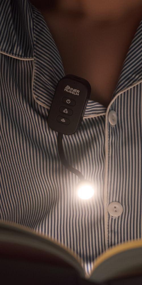 Clip-On Light for Clothes with Portable Case  Book Light, USB Rechargeable LED Lamp for Reading in Bed, Eye-Friendly 3 Color Modes, 3-Level Dimming, Book Lovers Gifts (Black)