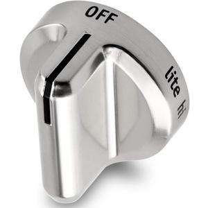 Funmit 5304502763 Range Control Knob Replacement for Frigidaire Stove Replaces PS11724147 AP5984069 EAP11724147 4279473, D Shaped Shaft with Metal Insert, Silver Plastic
