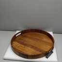 Extra Large Round Serving Tray, 20INCH, Heavy Duty Acacia Wood Trays for Big Ottoman Coffee Table Counter Giant Decorative Organizer Tray, Huge Kitchen Serveware Cheese Board Charcuterie Tray