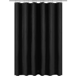 Barossa Design Black Shower Curtain Liner - Premium PEVA Plastic Black Shower Liner for Bathroom, Lightweight Standard Size Bath Curtain with 3 Magnets, Metal Grommets (72"W x 72"L (Pack of 1))