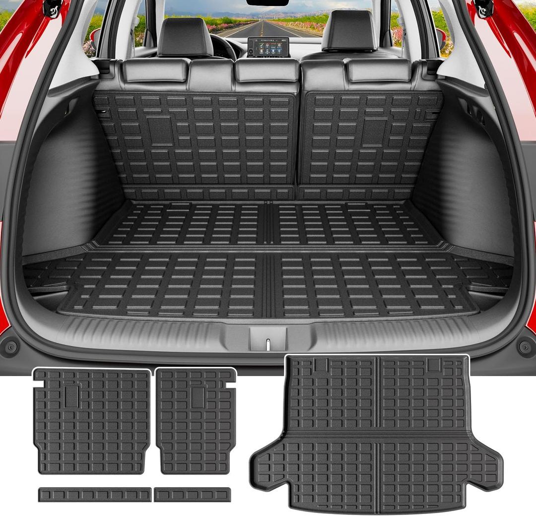 powoq Cargo Liner Compatible with 2023-2026 Honda HRV Car Trunk Mat TPE Backrest Mat Replacement for 2023-2026 Honda HRV Accessories (Rear Backrest Mat+Rear Trunk Mat)