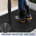 Front Door Mat, 72" x 36" Heavy Duty Indoor Outdoor Doormat, Non-Slip Welcome Mats for Entryway, Rubber Backing Low Profile Commercial Door Mats, Black Stripe
