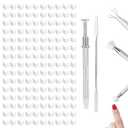 150pcs Soft Nail Sponges for Ombre, with 1 Grabbing Pen & 1 Mixing Spoon Manicure Nail Art Tools and Accessories Supplies for Home DIY & Salon Use