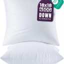 Beddora 18x18 Outdoor Pillow Inserts, Set of 2, White, Indoor Decorative Throw Pillows for Bed, Sofa & Couch, Soft, Supportive & Fluffy Cushion Inserts
