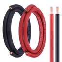 Geosiry 1/0 Battery Cable, 5FT Red + 5FT Black 1/0 Welding Cable, Stranded Oxygen-Free Pure Copper Wire for Automotive, Battery, Solar, Marine and Generator