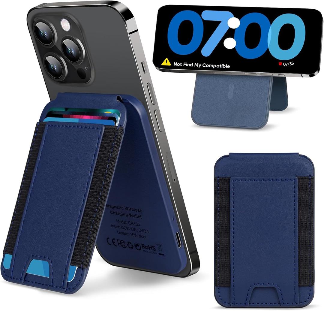 for Magsafe Wallet, 180 Adjustable Phone Grip & Card Holder, Strongest Magnetic Wallet for iPhone 17/16/15/14/13/12 Series, Holds 6+ Cards, Hidden Slot, RFID Blocking with Adjustable Stand