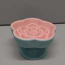 S&Q's CERAMICS Raised Slow Feeder Cat Bowl, Ceramic Elevated and Titled Glass Food Bowl Small Dogs Slow Feeder, Flower Shaped Cute Cat Dish for Dry and Wet Food (Pink, 5.8")