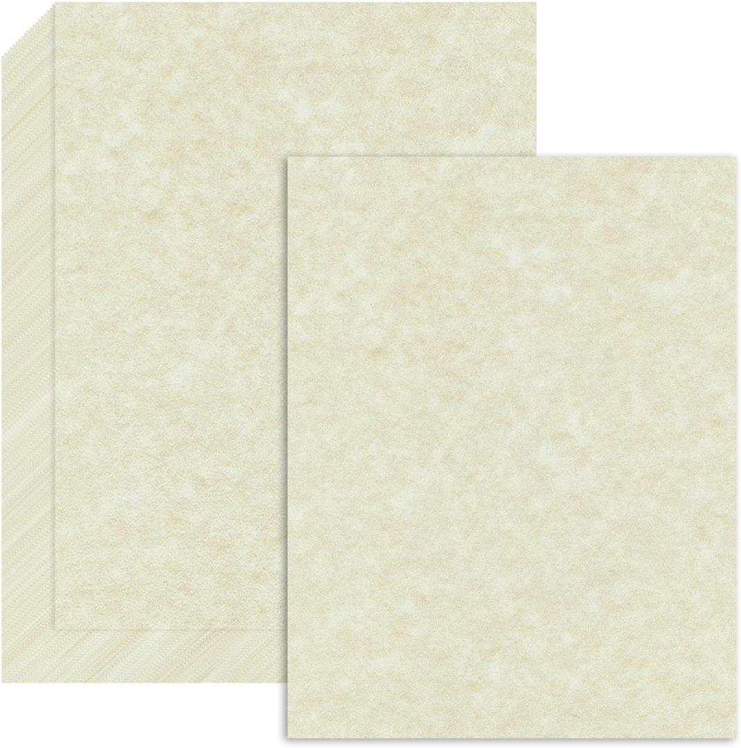 60 Sheets Parchment Paper for Certificates, 8.5" x 11", 100 GSM Double-Sided Stationery Paper for Resumes & Diplomas, Printer-Friendly (Ivory)