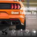 Dual Exhaust Tip 2.5 inch Inlet, Universal Car Exhaust Pipe Modification Tail Throat Tail Pipe Stainless Steel Muffler Tip, Adjustable Heart Shaped Car Decoration (Curved,Matte Black)