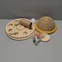 Sisal Cat Scratcher for Indoor Cat Kitten Mushroom Cat Scratching Post with Hanging Ball,Solid Wooden 2 Level Track,Interactive Toy