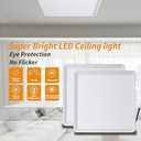 Square Led Flush Mount Ceiling Light,20 Inch 50w 4520lm led Light 3000k,4000k,6000k CCT Selectable,Flat Panel Super Slim Led Ceiling Light Fixture,for Living Dining Kitchen Bedroom Room (1Pack-White)