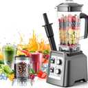 Blender for Smoothies, Blender with 68Oz. Pitcher & 20Oz. Grinder, 28000 RPM Blenders for Kitchen, Ice Crushing, Frozen Fruits, Blending (Grey)