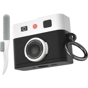 Valkit Compatible with Airpods Pro 3 Case Cute with Cleaner Kit,Camera Design for Air pod Pro 3 Cover with Keychain Shockproof Protective Soft Silicone Case for Airpods Pro 3 Gen for Men Women(Black)