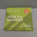 Rabenda 12 Pcs Rug Tape, Non Slip Rug Pads Grippers for Hardwood Floors and Tiles, Reusable Carpet Tape for Area Rugs, Double-Sided Adhesive Rug Stickers Keep Corners Flat (Black)