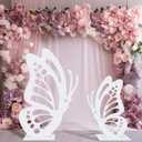 Large Wooden Butterfly Decoration 2.95 ft and 1.97 ft Butterfly Shape Craft Wood Decoupage Slices Birthday Wedding Baby Shower Decorations(White)