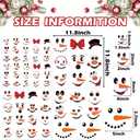 5 x 63pcs Snowman Face Stickers for Crafts Cute Christmas Ornaments Vinyl Snow Man Face Decals Xmas Winter Holiday Stickers for Window Glass Cups Balls Jars Wall Party Supplies Home Decoration(face63)