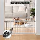 Short Dog Gate Indoor - MOOECKOM 13" Tall Small Dog Gate 18"-36'' Width Expandable, Easily Step Over Pet Gate with 2 Extension Kits - Pressure Mounted for Doorways Stairs, White