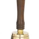 Large & Heavy Solid Brass Hand Bell School Bell Call Service Bell with Wood Handle 11"(H) 5"(D)