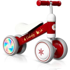 Cubuly Baby Balance Bike for 1-3 Year  First Birthday Boy Girl Gifts 12-36 Month Mini Bike|Colorful Lighting Wheels|Ride on Toys |Toddler Balance Bike 1-3 Indoor/Outdoor Bike (Red)