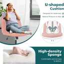 OLIXIS Criss Cross Chairs Legged Armless No Wheels Wide Seat Height Adjustable Swivel Rolling Padded Furry Cute Home Office Desk Seating for Bedroom, Student, Study Room, Fabric